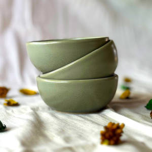 Cuenco de Cerámica de Gres de Alta Cocción Esmaltado en Tono Oliva, Vajilla de Marca Tribal Culture, Apto para Microondas, para Hoteles y Restaurantes - Product Image 1