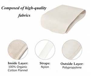 Paquete de Compresas de Aceite de Ricino Orgánico de Algodón para Abdomen, Vientre y Estómago, Reutilizable, para Cuidado Corporal - Product Image 3