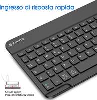 Keyboard Nirkabel Slim 128 Tombol Portabel Mini Isi Ulang untuk Tablet Smartphone Perangkat Seluler