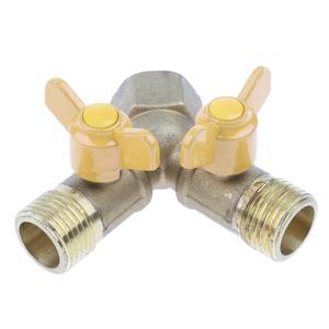 <strong>2</strong>-<strong>Way</strong> Brass Gas Pipes <strong>Hose</strong> <strong>Connector</strong> Y Piece Joiner Adapter Controller Valve Safety Valves Product Category