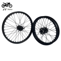 Kit de roues à rayons droits tout-terrain noir avec moyeu complet pour Surron Light Bee Avant 19 1.4 Arrière 16 2.15 Sans pneu