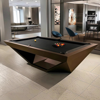Table de billard américaine de luxe à cadre géométrique - Finition noire, table de billard moderne, conçue pour les espaces haut de gamme