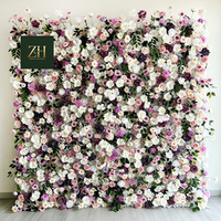 Mur de fleurs artificielles en soie faites à la main pour la photographie de mariage et la décoration intérieure