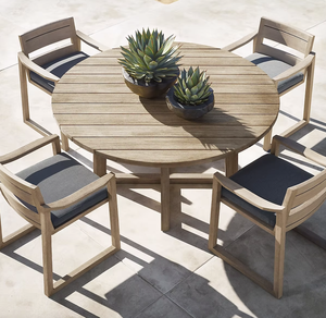 Ensemble de salon de jardin extérieur Sassanid Sebastian <span class=keywords><strong>en</strong></span> teck avec fauteuil de salle à manger - Product Image 4