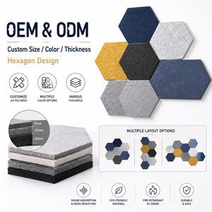 Panneaux acoustiques en feutre découpés sur mesure OEM ODM en formes rondes, triangulaires, carrées et ondulées - Product Image 4