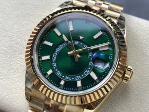 Venta directa de fábrica de reloj mecánico de oro de lujo y alta calidad, 42 mm, movimiento 9001, acero 904 - Product Image 3