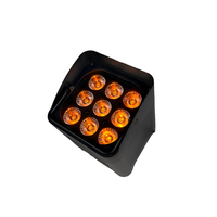 Projecteur de scène LED AMG IP65 9x18W RGBWA UV 6-en-1 avec batterie 12000mAh DMX Uplight en alliage d'aluminium, angle de lentille 15/40° pour extérieur