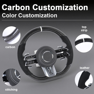 Pour Mercedes Benz W206 W205 W204 W222 W223 W213 W177 W463 <span class=keywords><strong>AMG</strong></span> GT GLE63 SL63 G63 <span class=keywords><strong>A45</strong></span> C63 E63 LED <span class=keywords><strong>Volant</strong></span> en fibre de carbone - Product Image 5