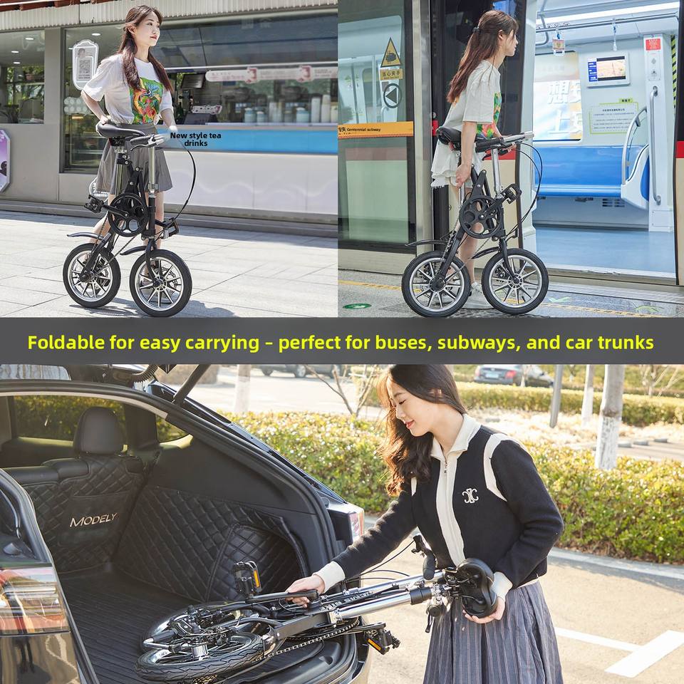 Fashion Portable Variable Speed Folding Bicycle, 14 Inch One-Second ...