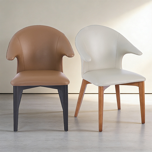 Cadeira de Jantar Minimalista de Luxo Leve para Casa, Cadeira Estofada Moderna para Restaurante, Cadeira de Negociação em Aço Carbono para Hotel - Product Image 3