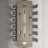 Bar Şeklinde Minimalist Modern Ofis/Konferans Salonu Konferans Masası Melamin Malzeme 6-10 Kişilik Oturma Kapasitesi