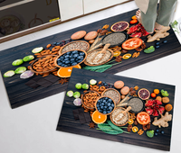 Tapis de sol géométrique en velours cristal à poils ras de 6-7 mm d'épaisseur, tapis de cuisine moderne antidérapant