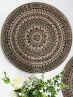 Vente en gros Napperon rond bohème en jute tissé pour la table à manger Set de table en jute bohème résistant à la chaleur Lot de 6