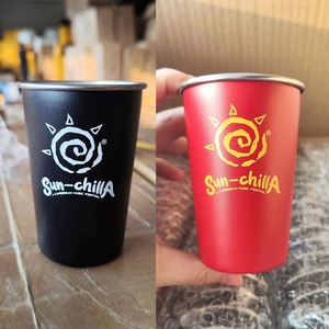 แก้วน้ำอลูมิเนียมสีแดง ขนาด 400 มล. 600 มล. 20 ออนซ์ แก้วน้ำสแตนเลสแบบกำหนดเองได้ สำหรับแคมป์ปิ้ง ขนาด 500 มล. แก้วน้ำแบบใช้ซ้ำได้ แก้วเบียร์ ขนาด 16 ออนซ์ แก้วไพน์ท ขนาด 17 ออนซ์ M - Product Image 2
