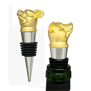 Zodiac Sign Silicone Champagne Cork Stoppers Supplies Wine Bottle Stopper Animal Design Alloy Pig Bottle Stoppers for Bar Party