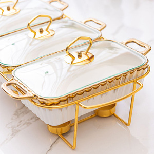 Chauffe-plats Casseroles <span class=keywords><strong>Hot</strong></span> Pot chauffe-aliments ensembles de 3 vente en gros de haute qualité en céramique porcelaine Europe durable boîte colorée - Product Image 4