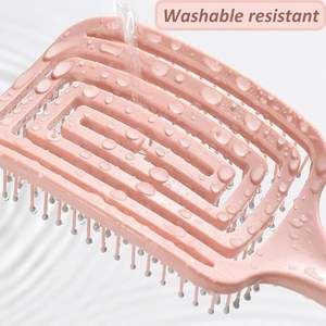 Cepillo de Pelo Curvo Ventilado para Masaje del Cuero Cabelludo y Peinado, con Cerdas de Nylon, Desenredante Personalizado para Cabello Seco - Espejo Plegable para Niños - Product Image 3