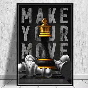 Golden Chess Motivational Life Quote Nordic Decor Wall Art Noir Et Blanc Affiche Peinture Sur <span class=keywords><strong>La</strong></span> Toile Imprime Des Photos - Product Image 2