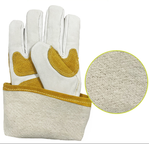 Găng tay hàn hồ quang Argon bằng da cừu Bảo hộ lao động Găng tay làm việc bằng da chịu nhiệt độ cao Chống đâm thủng - Product Image 5