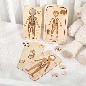Puzzles corporels en bois pour enfants, Puzzles d'<span class=keywords><strong>anatomie</strong></span> Montessori pour tout-petits, <span class=keywords><strong>Jeu</strong></span> d'apprentissage préscolaire Jouets squelette <span class=keywords><strong>du</strong></span> <span class=keywords><strong>corps</strong></span> <span class=keywords><strong>humain</strong></span> - Product Image 1