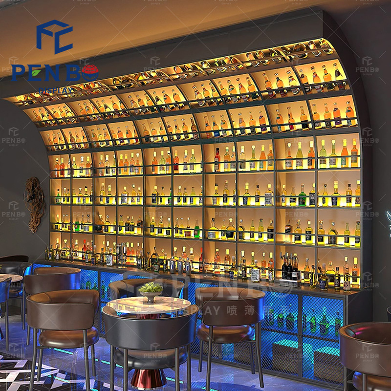 Luxury Liquor Store Display Racks Red