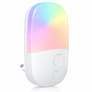 Veilleuse à brancher très vendue avec capteur de lumière, lampe LED colorée 0,5W pour chambre, couloir, salle de bain - Product Image 1