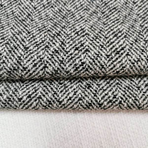 แฟชั่น Herringbone ประณีตโพลีเอสเตอร์ Tweed ขนสัตว์ผ้าทอ - Product Image 3