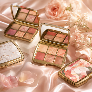 Palette visage 6 couleurs : illuminateur, <span class=keywords><strong>blush</strong></span>, contour, texture marbrée dorée, maquillage longue tenue professionnel - Product Image 2