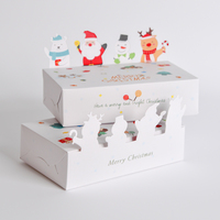 Boîte de papier de chocolat de gâteau de dessin animé 3D de Noël blanc pour l'emballage de biscuits de Biscuit manipulation de stratifié d'impression offset pour la nourriture