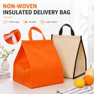 Custom Logo Waterproof Nonwoven Lunch <b>Bag</b> Insulated Thermal Takeaway <b>Bag</b> Eco Friendly Reusable Food Tote <b>Bag</b> Wholesale - Product Image 1