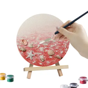 숫자로 그림 다채로운 바다 벽 예술 20*20 cm DIY 유성 페인트 숫자로 풍경 캔버스 회화 거실