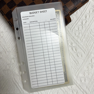 Chất Lượng Cao Lá Lỏng Mềm PVC Không Có Dây Pouch Chèn Rõ Ràng Tiền Mặt Phong Bì Ngân Sách Hệ Thống Chất Kết Dính Đôi Túi A6 Tiền Mặt Phong Bì - Product Image 3