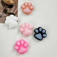 Support de téléphone portable en silicone souple et mignon, design chat, portable, pour bureau et lit, avec fonction béquille mains libres, compatible 4-8 pouces
