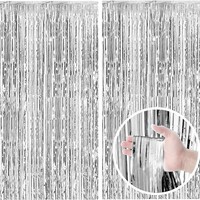 Guirlande de rideaux de pluie en plastique transfrontalière de 1 m de large x 2 m de long pour décorations de scène de fête d'anniversaire et de cérémonie de mariage