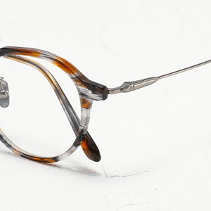 Gafas con montura completa redonda con patrón de mármol, estilo retro unisex, monturas ligeras para corrección de la visión anti-UV - Product Image 2
