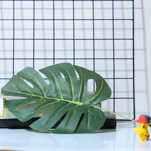 ใบมอนสเตอร่าจำลองสีเขียว ต้นไม้ประดิษฐ์ตกแต่งภายในบ้าน ใบไม้จำลองคุณภาพสูง - Product Image 2