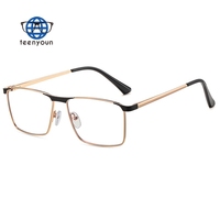 Teenyoun-Gafas de ordenador con montura de Metal para hombre, lentes ópticas, con luz azul, cuadradas, superventas