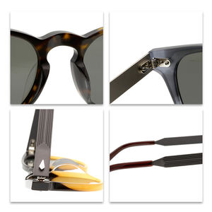 Gafas de sol polarizadas TAC para hombre y mujer, lentes retro de acetato con montura - Product Image 5