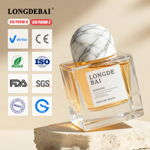 Botella de perfume de vidrio cuadrada simple de alta gama de 30ml 50ml 100ml, vacía y transparente, con tapa. - Product Image 4