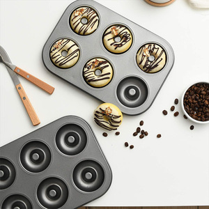 Molde para donuts de 6 cavidades, bandeja antiadherente para hornear pasteles y muffins - Product Image 2