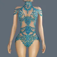 Combinaison transparente en maille scintillante pour femmes, sexy, tendance, pour soirée, club, spectacle de drag queen, costume de spectacle