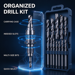 Juego de Brocas Helicoidales de Acero de Alta Velocidad, Kit de Brocas Portátiles para Taladro Eléctrico - Product Image 1