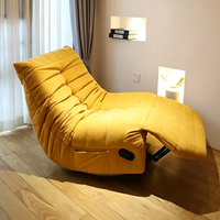 Canapé-lit fonctionnel moderne en tissu réglable de luxe, avec repose-pieds