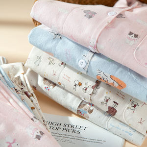 <strong>Women's</strong> 100% Cotton Pajama Sets Cartoon Print Long-Sleeved Loose Soft Casual Style <strong>Pyjama</strong> Femme for Spring Autumn Summer - Product Image 4