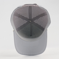 Gorra de Béisbol de 5 Paneles con Logotipo de PVC y Cuerda, Personalizada OEM BSCI, Impermeable, con Orificios Cortados con Láser, Gorras de Golf Deportivas, Estilo Dad Dot Dobby