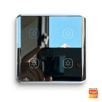 Interrupteur intelligent 4 voies pour Zigbee, panneau tactile en verre trempé, cadre métallique, interrupteur mural sans fil, Smart Life 10A