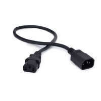 Cordon d'alimentation CA pour appareils électroménagers C14 NEMA mâle vers IEC femelle IP11 avec conducteur en cuivre isolé en PVC 0,5 m 16 A