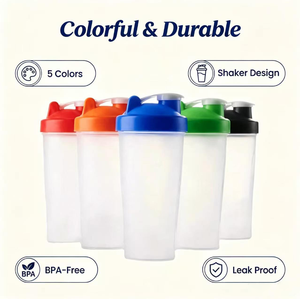 Garrafa de Plástico Personalizada com Logo para Shake de Proteína com Bola Misturadora, Livre de BPA, à Prova de Vazamentos, Copo para Fitness e Treino - Product Image 2