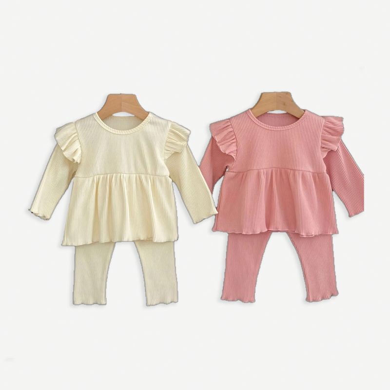 Girls Long Sleeve Homewear Set Solid