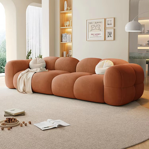 Divano Moderno Scandinavo Crema Arredo Casa Divano da Soggiorno Divano Letto in Tessuto Personalizzato - Product Image 6